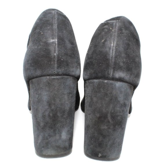 ISOLA Womens Size 10M Black Suede Round Cap Toe Block High Heels Classic Pumps - Picture 7 of 14